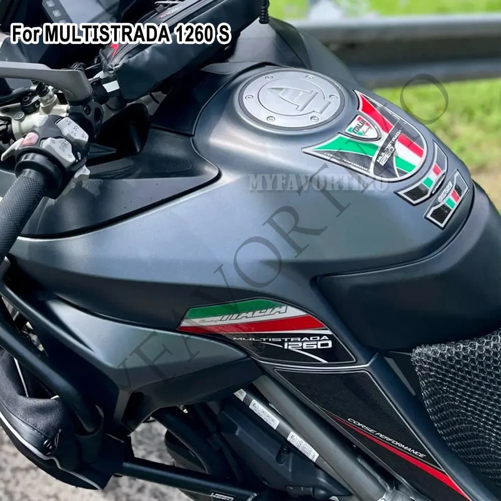 Per Ducati MULTISTRADA 1260 S 1260 S adesivi moto decalcomanie serbatoio Pad Grips Gas olio combustibile Kit protezione ginocchio