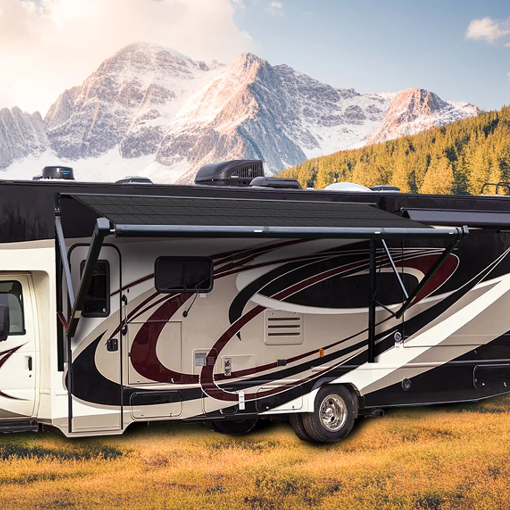 Pannello Solare Flessibile in Silicio Monocristallino ad Alta Potenza per Accessori Esterni RV, Tenda da Viaggio e Campeggio in Alluminio