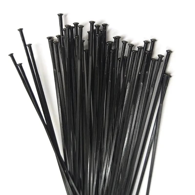 Capezzoli gratuiti Pilastro PSR Aero 1423 Raggi Pull dritto 14G 2.0mm Forti radio in acciaio inossidabile per ruote bici da strada MTB Nero