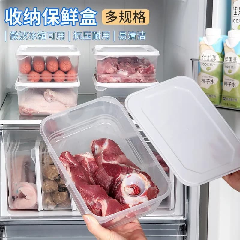 Food Grade Airtight Freezer Storage Box Microwavable Meat Organizer Frozen Food Portion Container