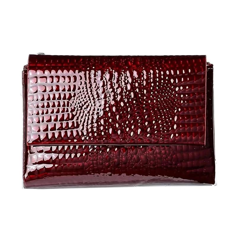 Portafoglio Corto in Vera Pelle per Donna, Porta Carte RFID, Borsa in Vera Pelle di Mucca, Mini Clutch con Motivo Alligatore 2026