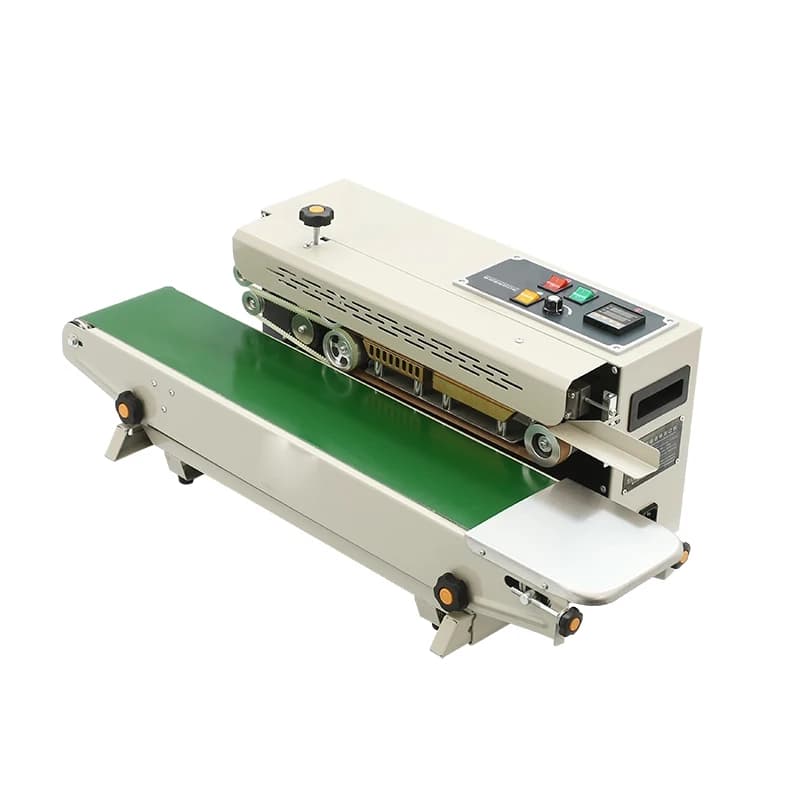 Automatic Horizontal Plastic Film Bag Snack Tea Bag Heat Sealing Machine 0-19m/min Continuous Band Sealer Printable Date220/110v