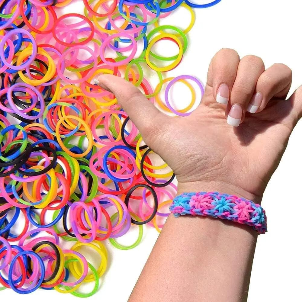 600 pz Elastico Colorato Telaio In Gomma Fasce per la Ragazza del Ragazzo Bambini Che Tessitura FAI DA TE Regalo Braccialetto Creazione di Gioielli Accessori 2035