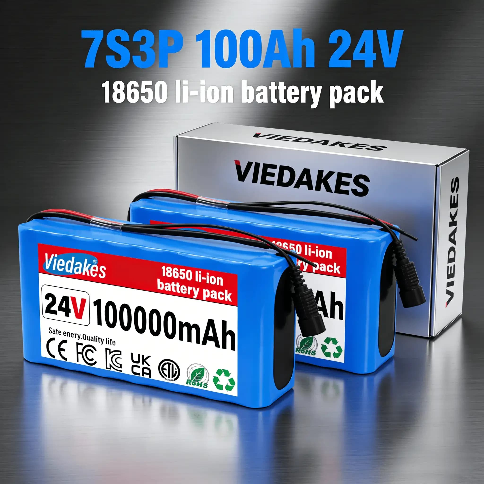 💎24V 100Ah Lithium Battery,✅ 24V Rechargeable Li-ion Battery with 25.2V 2A Charger, Cable Connector for Kids Ride On Cars,💎