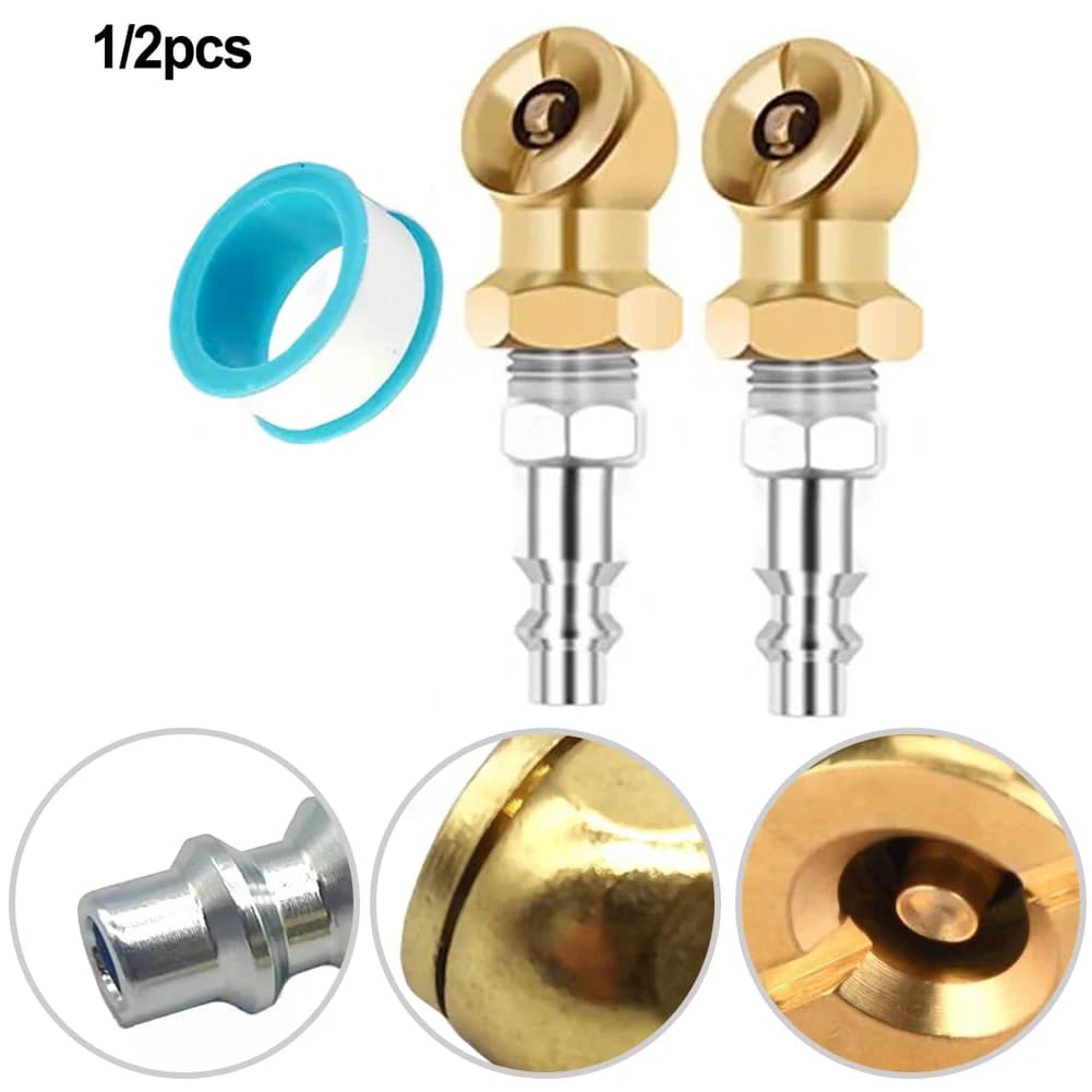 Kit Gonfiatore Pneumatici con Morsetto 1/2 Set, Valvola a Sfera con Inserto 1/4NPT, Ugello Gonfiaggio Pneumatici Auto, Connettore Ugello Gas