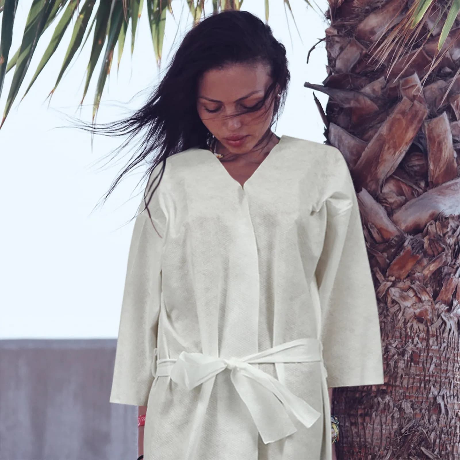 Accappatoio Monouso in Cotone Spesso per Hotel, Casa, Salone, Spa, Doccia, Pigiama, Asciugamano, Gonna da Bagno Donna