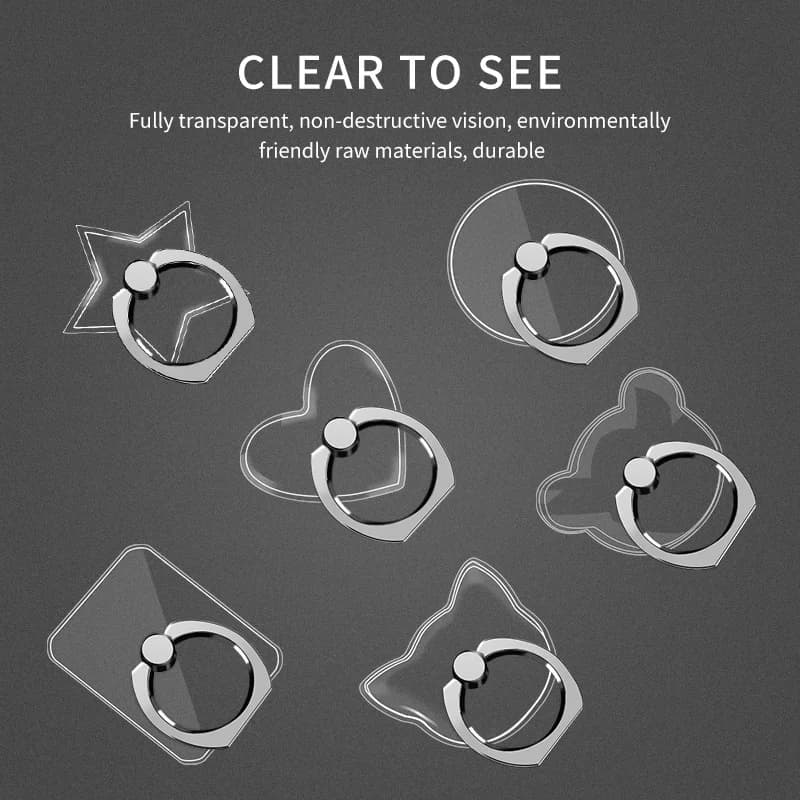 Support for mobile phone support with finger ring for iPhone X Smart Transparent Phone Ring Holder for Samsung Mobile Phone Support