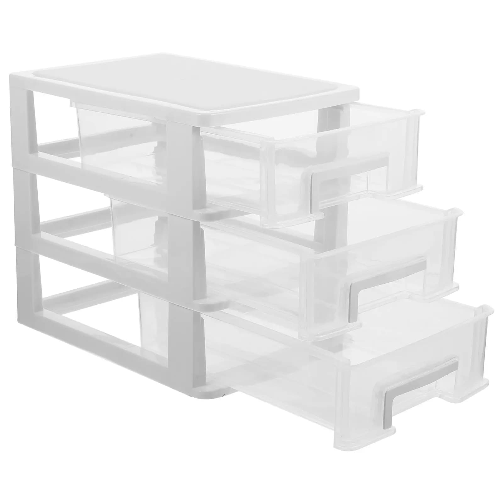 Organizzatore da Scrivania a Cassetti, Contenitore Multistrato in Plastica, Piccola Scatola Portaoggetti per Ufficio, Organizzatore per Oggetti Vari
