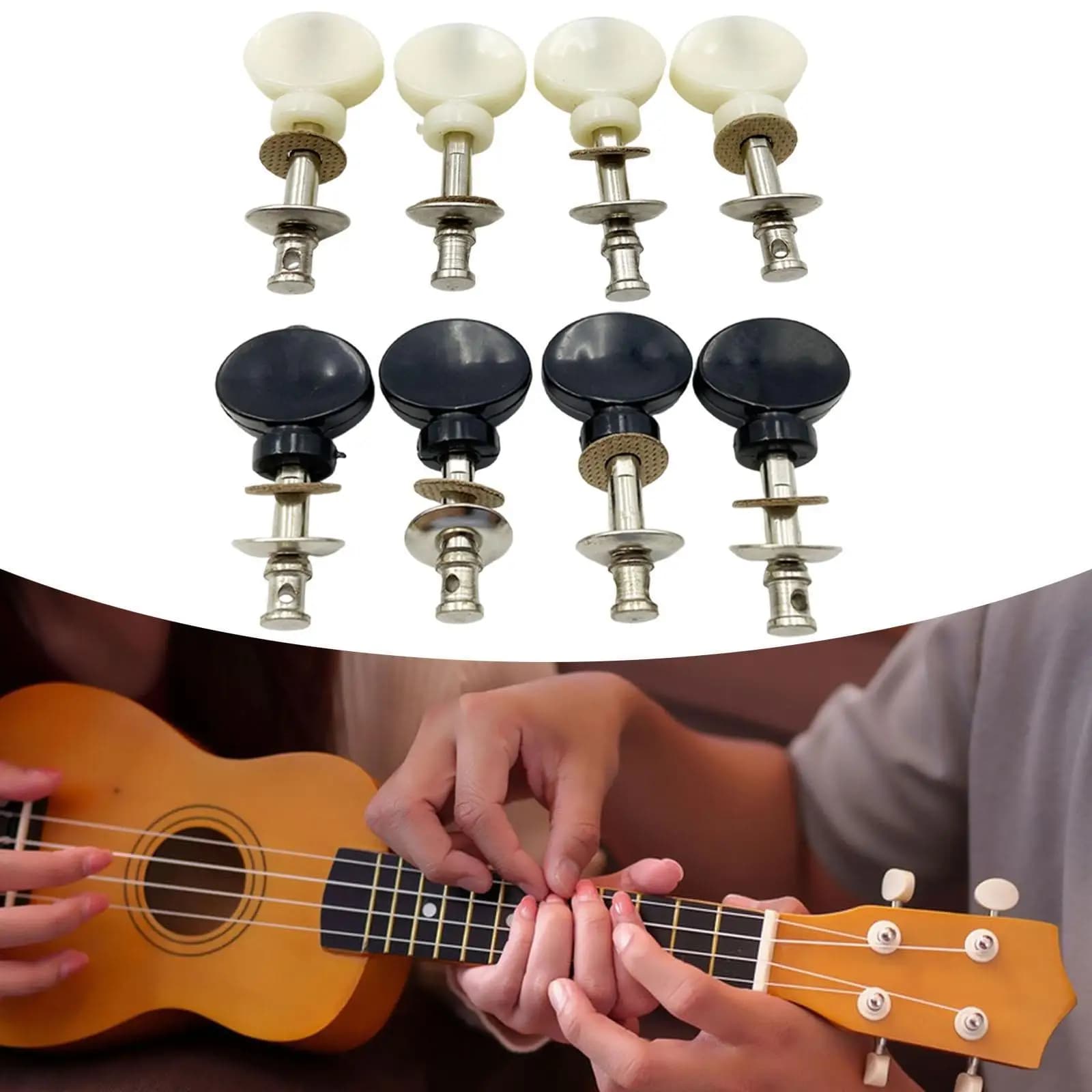 Meccanismo di Accordatura per Ukulele, Chiavette Chiuse in ABS e Ferro, Parti di Aggiornamento per Banjo, Ukulele e Chitarra Elettrica