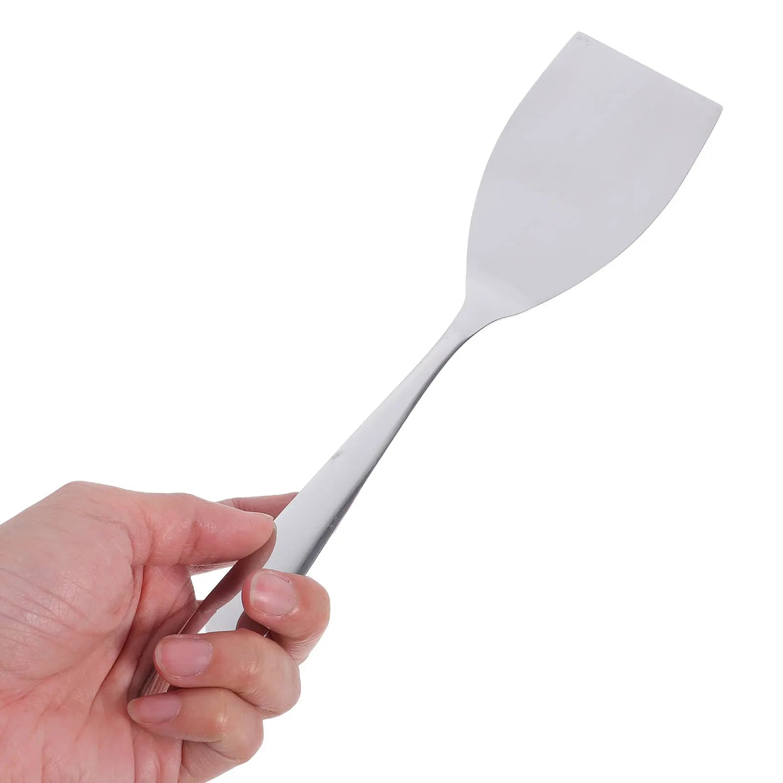 Spatola Professionale in Acciaio Inox per Bistecche, Spatola Robusta per Frittura, Utensile da Cucina Multiuso Resistente al Calore