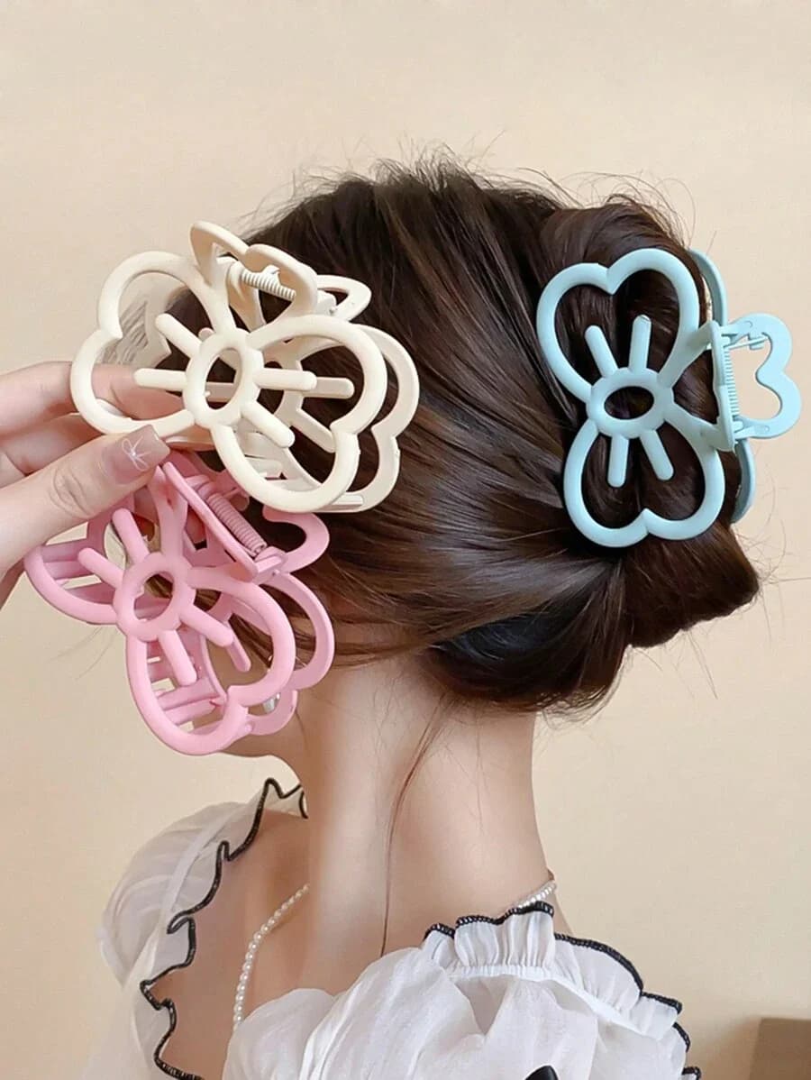 New Candy Color Cat Tail Crab Claw Clips Plastic Non Slip Jaw Clips Sweet Cute Hair Ornaments For Ladies Girls Accessory
