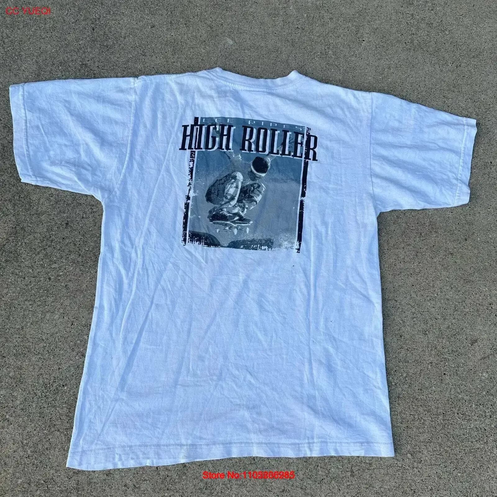 Vintage Y Dated 2K 2000 Lee Pipes Jeans High Roller Double White T Shirt vintage lavato abiti firmati grafica traspirante