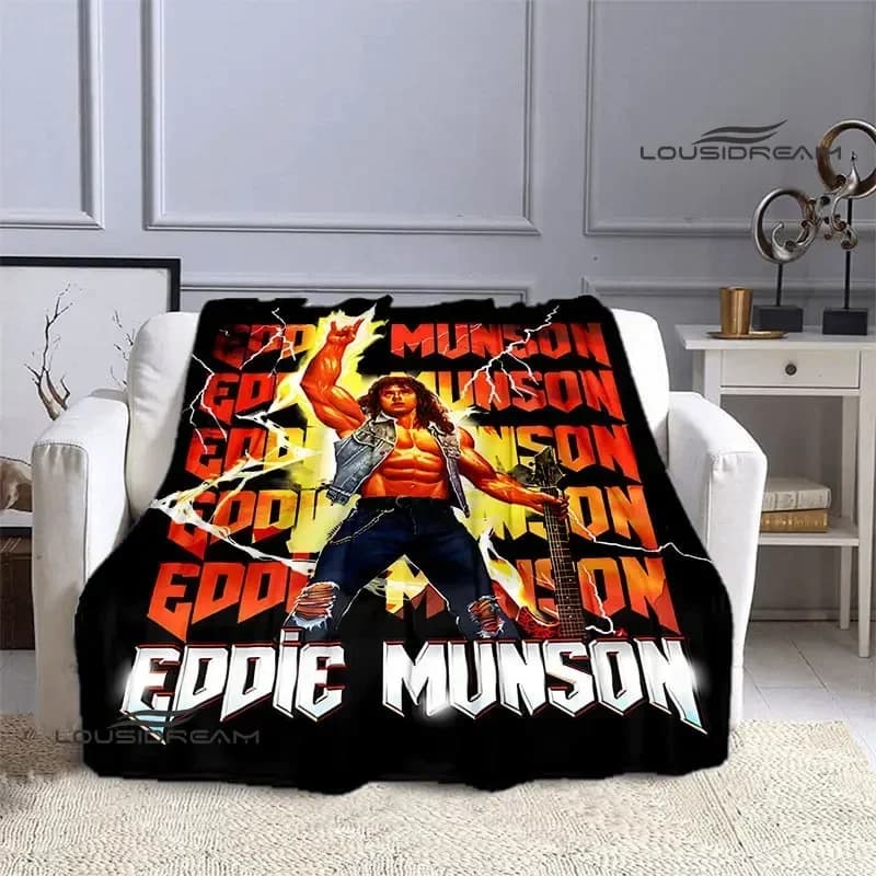 Coperta stampata EDDIE MUNSON, coperta in flanella, coperta morbida e confortevole, coperta da viaggio per la casa, regalo di compleanno