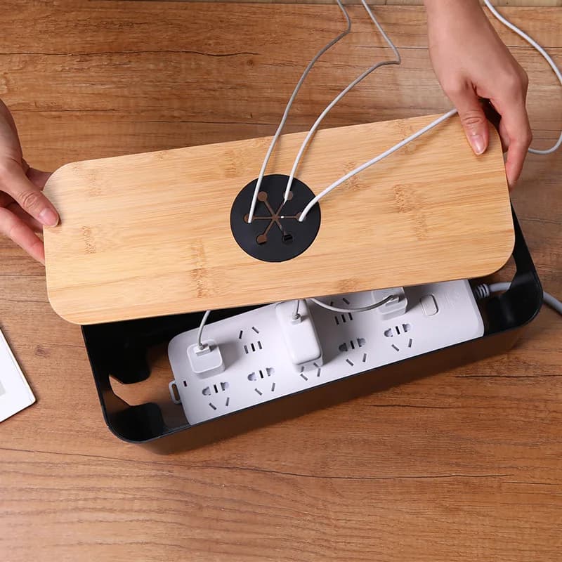 Scatola di immagazzinaggio del cavo del foro rotondo medio cavo di alimentazione del caricatore telefono nascosto presa del Tablet del Computer vassoio del cavo organizzatore del cavo