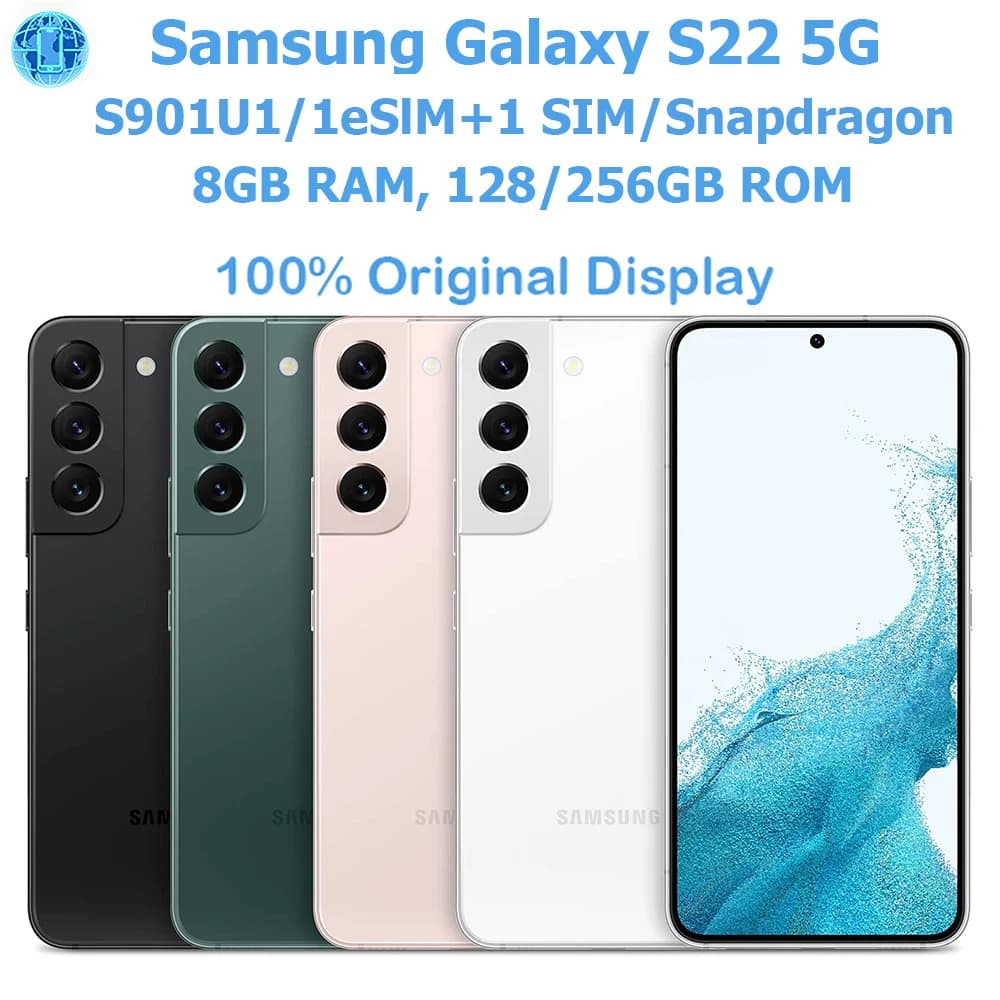Samsung Galaxy S22 5G S901U1 Smart Android Phone 6.1 Inch Original AMOLED Snapdragon NFC Otto Core Unlock Original United States