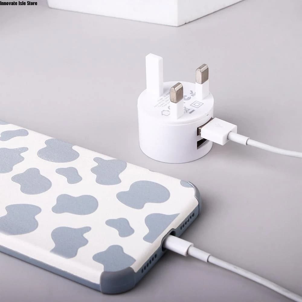 Travel Charger Mini Adapter Dual USB Charger Adapter Dual Usb Round Charger Min EU UK US Plug Mobile Phone Charger Wall Charger