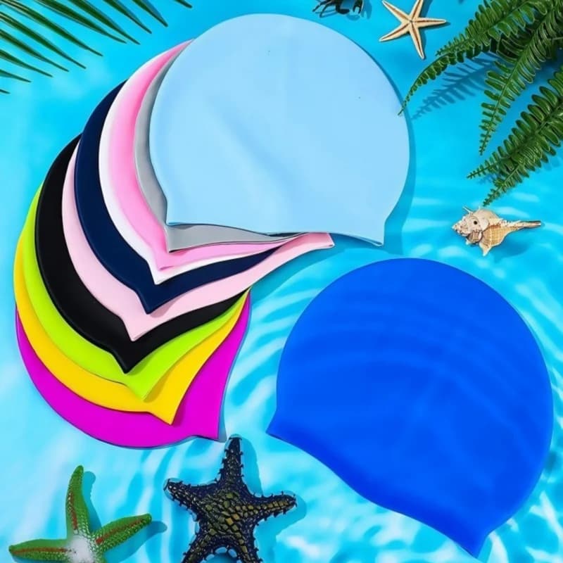 Unisex Silicone Swimwear for Men Women Waterproof Swim Hat Non-slip Elastic Swimming Pool Head