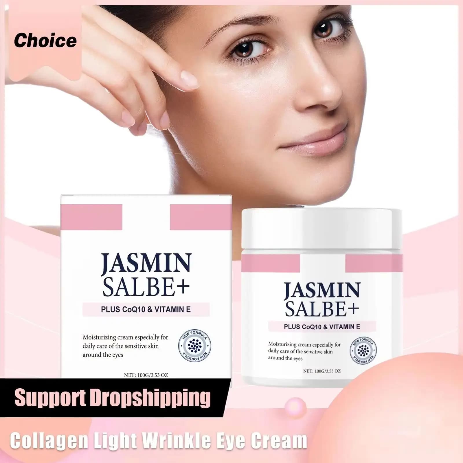 Crema per gli occhi antirughe leggera al collagene Vitamina E Lotta invecchiamento Schiarente Idratazione profonda Levigante Cura rassodante Creme per gli occhi idratanti