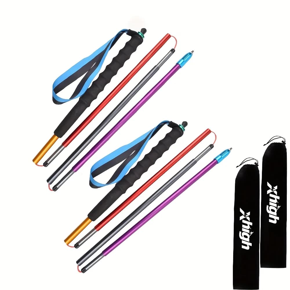 Ultralight Aluminum Alloy Folding Trekking Stick 7075 Trekking Stick with Quick Lock