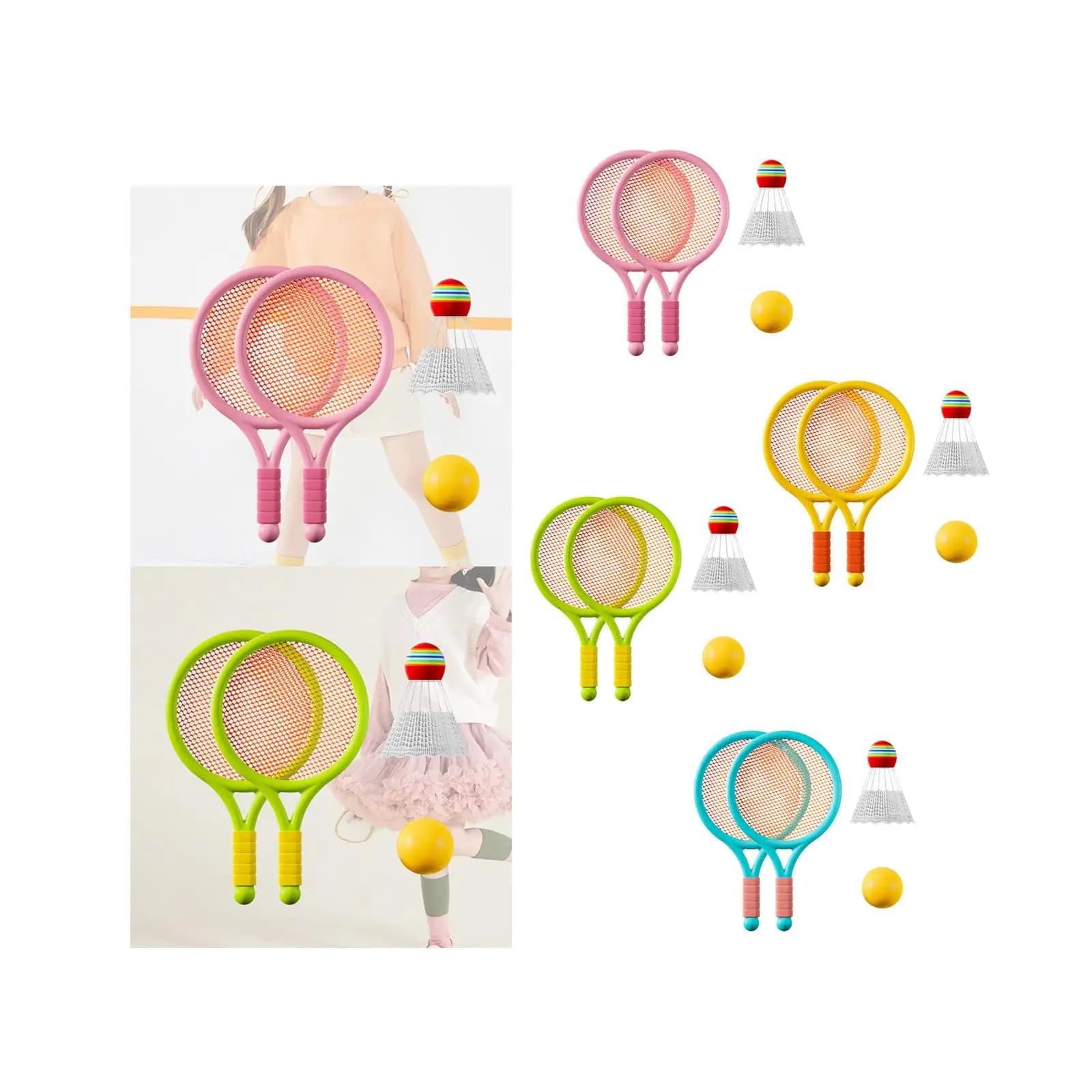 Set da Tennis e Badminton per Bambini, Racchette da Tennis, Set per Genitore e Figlio