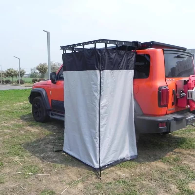 Tenda Doccia da Campeggio Esterna, Tenda Doccia Laterale per Auto, Tenda WC per Bagno con Striscia LED Integrata