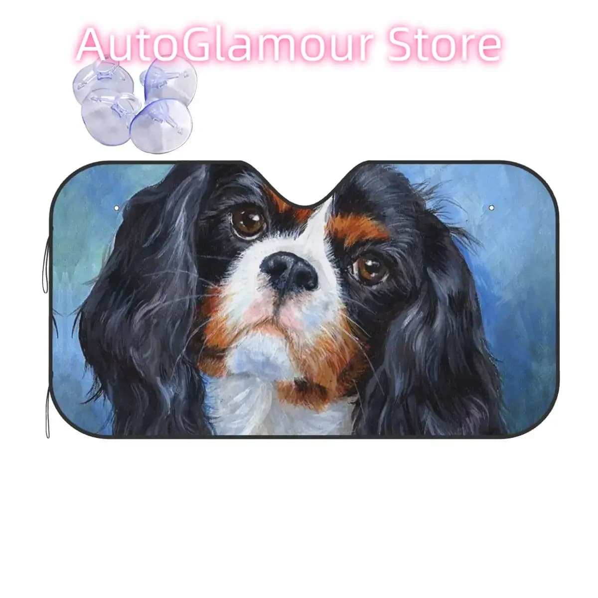Cavalier King Charles Spaniel Parabrezza Parasole Cane Pet Parabrezza anteriore per auto d'epoca 76x140 cm Parasole per auto Protezione UV