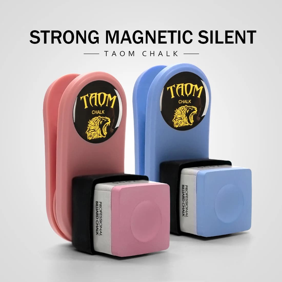 TAOM Magnetic Chalk Holder Belt Clip for Round and Square,Portable Pool Cue Chalk Holder with Silicone Clip,Silent Chalk Holder