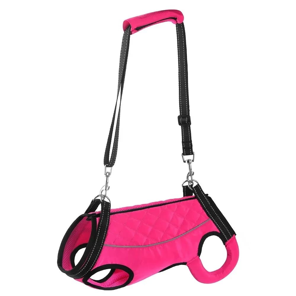 Pet Mobility Aid Adjustable Dog Lifting Harness Thick Handle Breathable Sling Carrier Leg Support Reflective Stripe