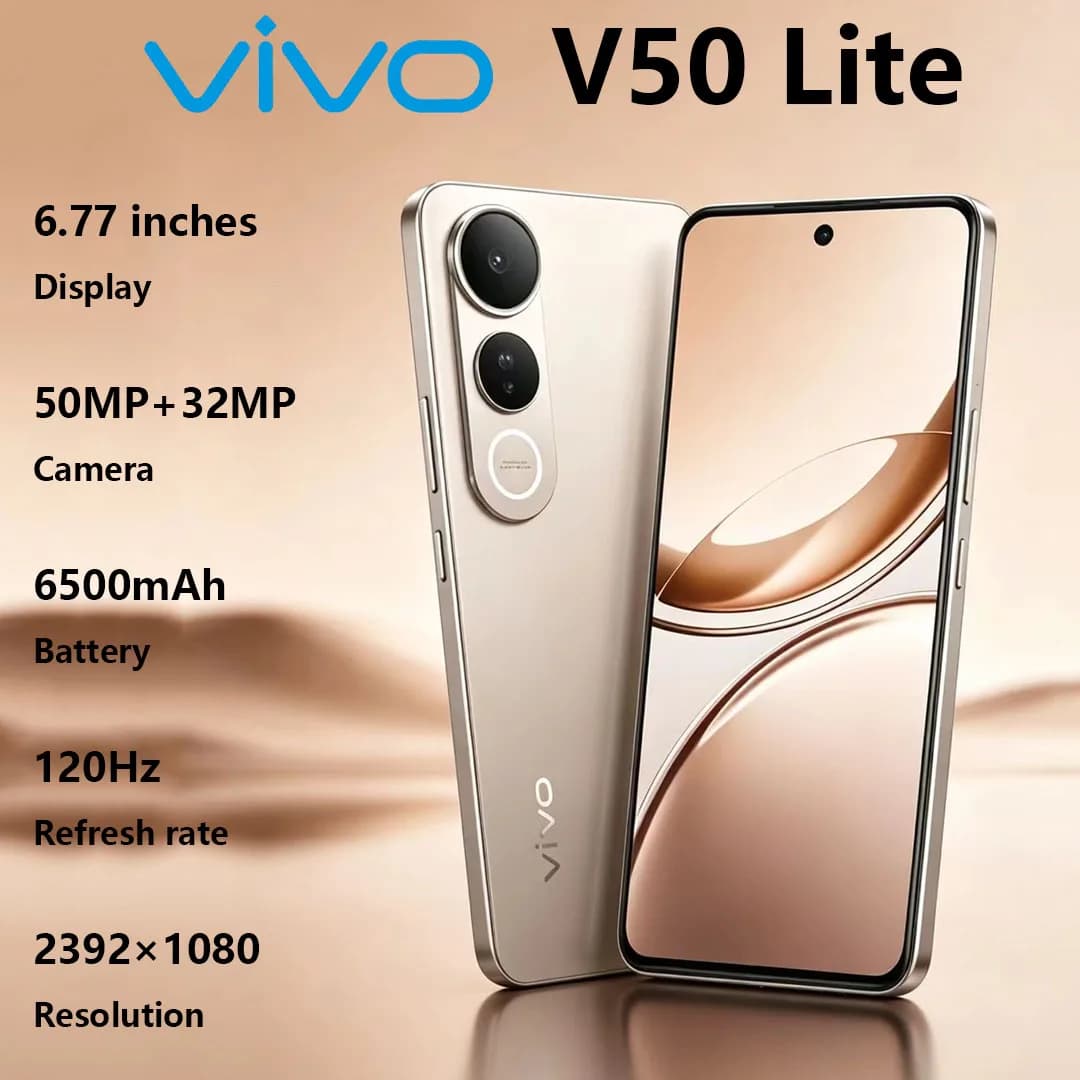 VIVO V50 Lite Mobile Phone Immersive 6.77" Display 90W FlashCharge Dual SIM 5G Smartphone 12GB+512GB