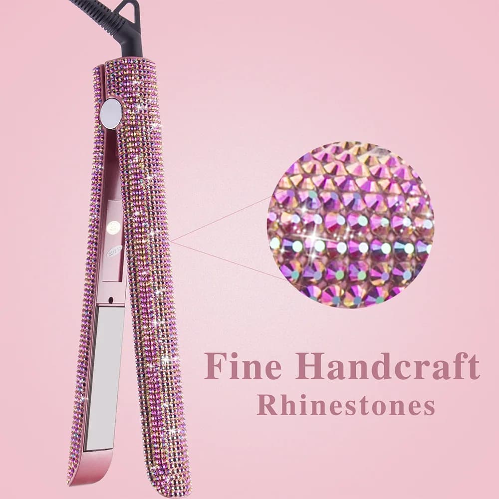 Clip smoothing plate with diamond, special for hairdressers, volumizing smoothing plate for home use