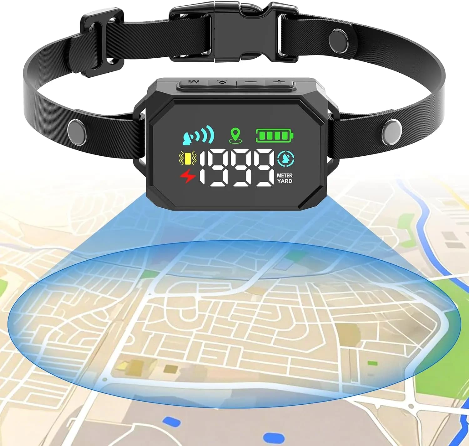 Sistema di Recinzione GPS Wireless per Cani, Collare Elettrico Perimetrale con Suono, Vibrazione e Shock, Impermeabile IPX7 per Animali Domestici Oltre 8 kg