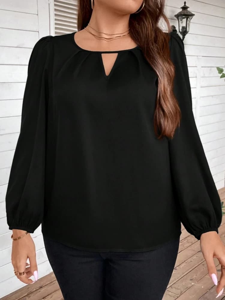 Women's Plus Size 1XL-3XL Casual Long Sleeve Shirt Big Size 3XL Solid Color Blouse Top Women Clothing Oversized Spring Autumn