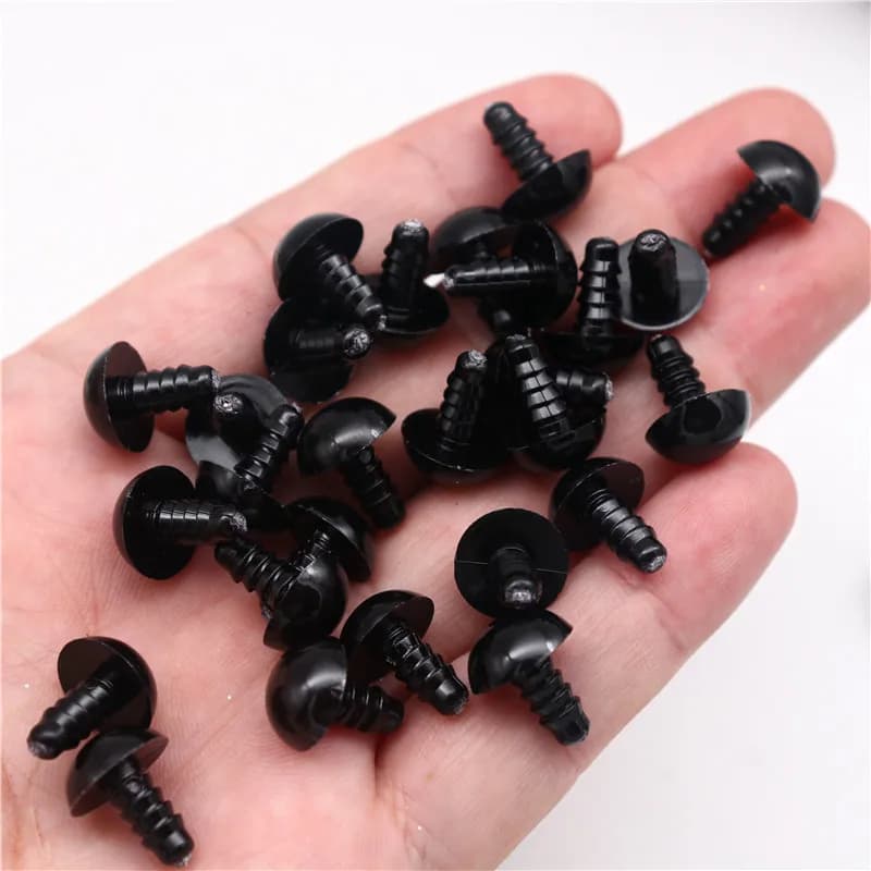 50/100 pz 6-14mm in plastica nera peluche bulbo oculare bambola decorazione accessori occhi di sicurezza per giocattoli fai da te Ojos DeSeguridad Amigurumi