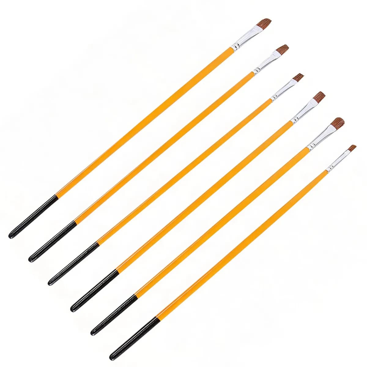 6Pcs Professional Paint Brushes Set Wood Handle for Oil Watercolor Gouache Acrylic Painting Drawing Suitable for Students