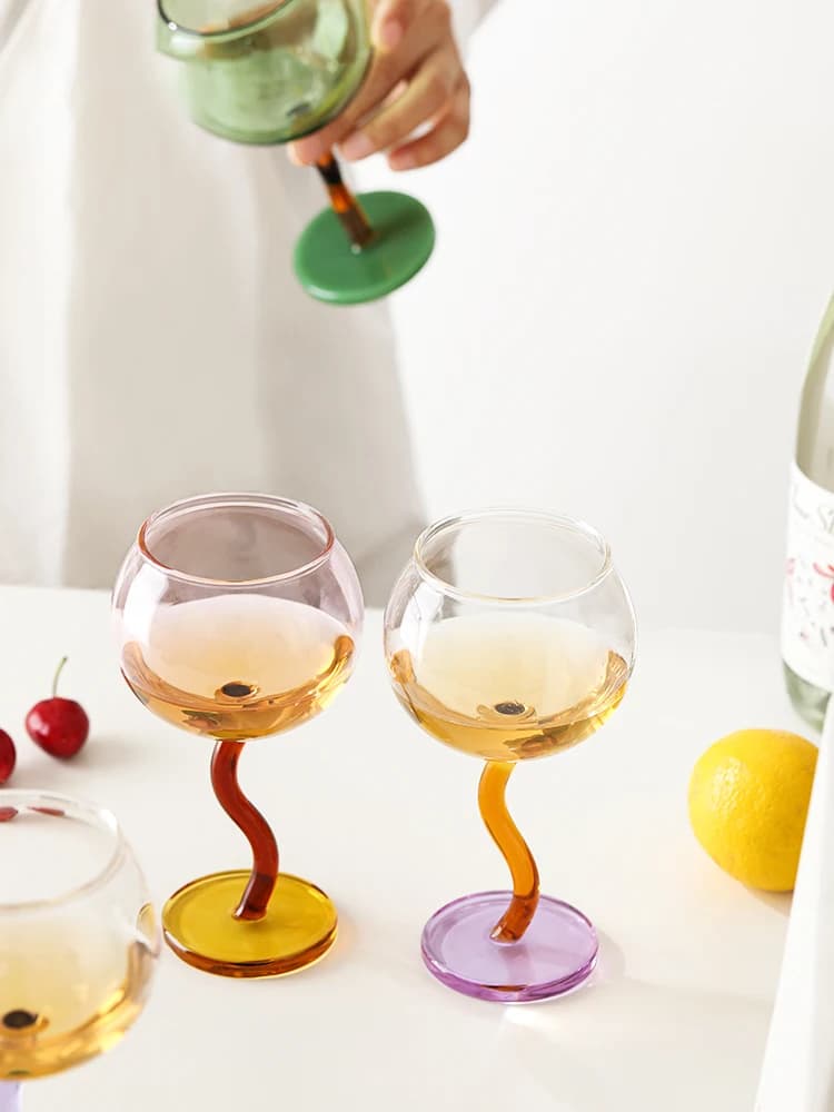 Color Goblet Cup Bubble Cup Red Wine Glass Cup Sweet wine Cup Small Gift For Couples Friends Gift Box Packaging