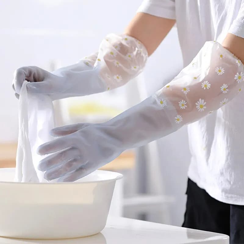 Guanti impermeabili per la pulizia dei lavori domestici guanti per la pulizia della cucina in lattice per la pulizia della casa guanti in gomma resistenti all'usura