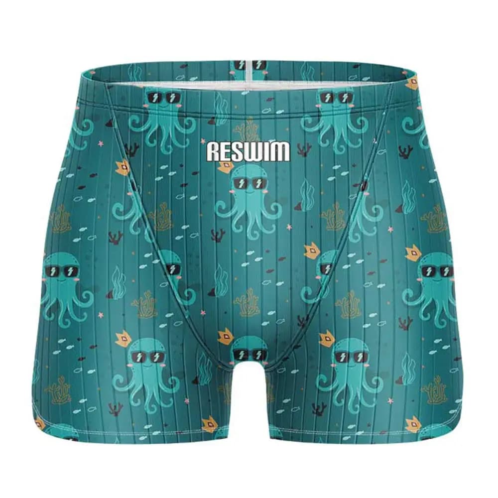 Men's swimsuit 2026: training shorts with print, chlorine resistant, for summer
