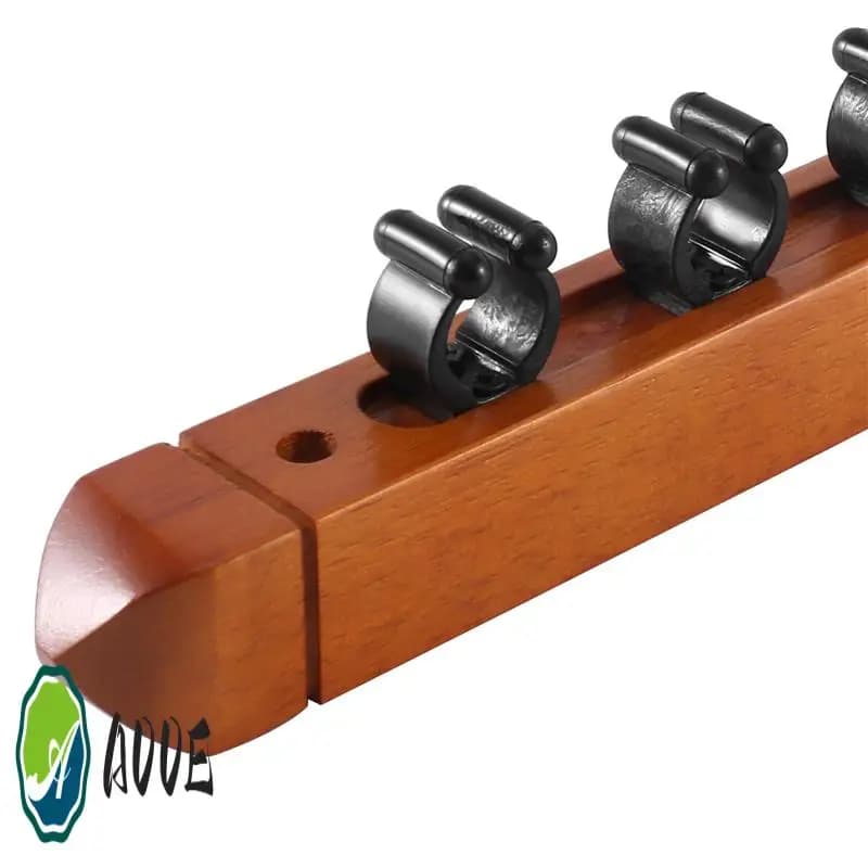 Nuovo porta stecche da biliardo in legno duro montato a parete Porta stecche da biliardo 6 clip Accessori per staffe per supporto da biliardo, Marrone