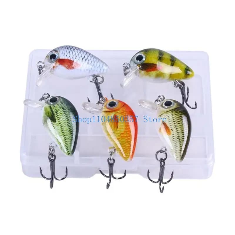 5ASD 5 Pieces Exit Plastic Fishing Crankbait Wobbler Outcome Artificial Wobbler With Equipment Box