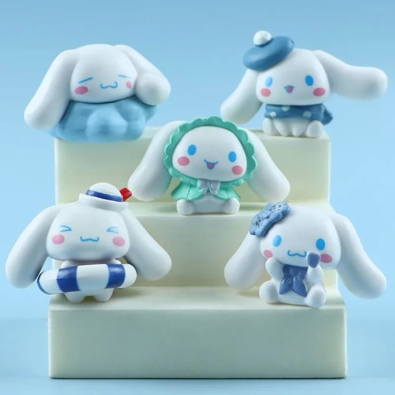 Set di 5 Figurine Cinnamon Roll Sanrio Hello Kitty, Giocattolo Blind Box, Bambola Gashapon, Decorazione per Auto, Torte e Tavoli