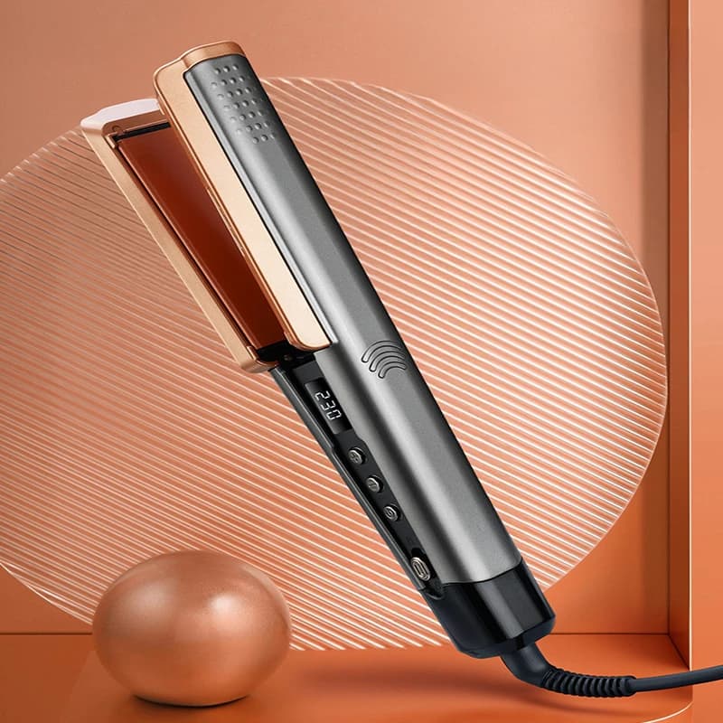 Professional electric two-in-one ceramic-coated straightener and curling iron, suitable for salon and home styling design