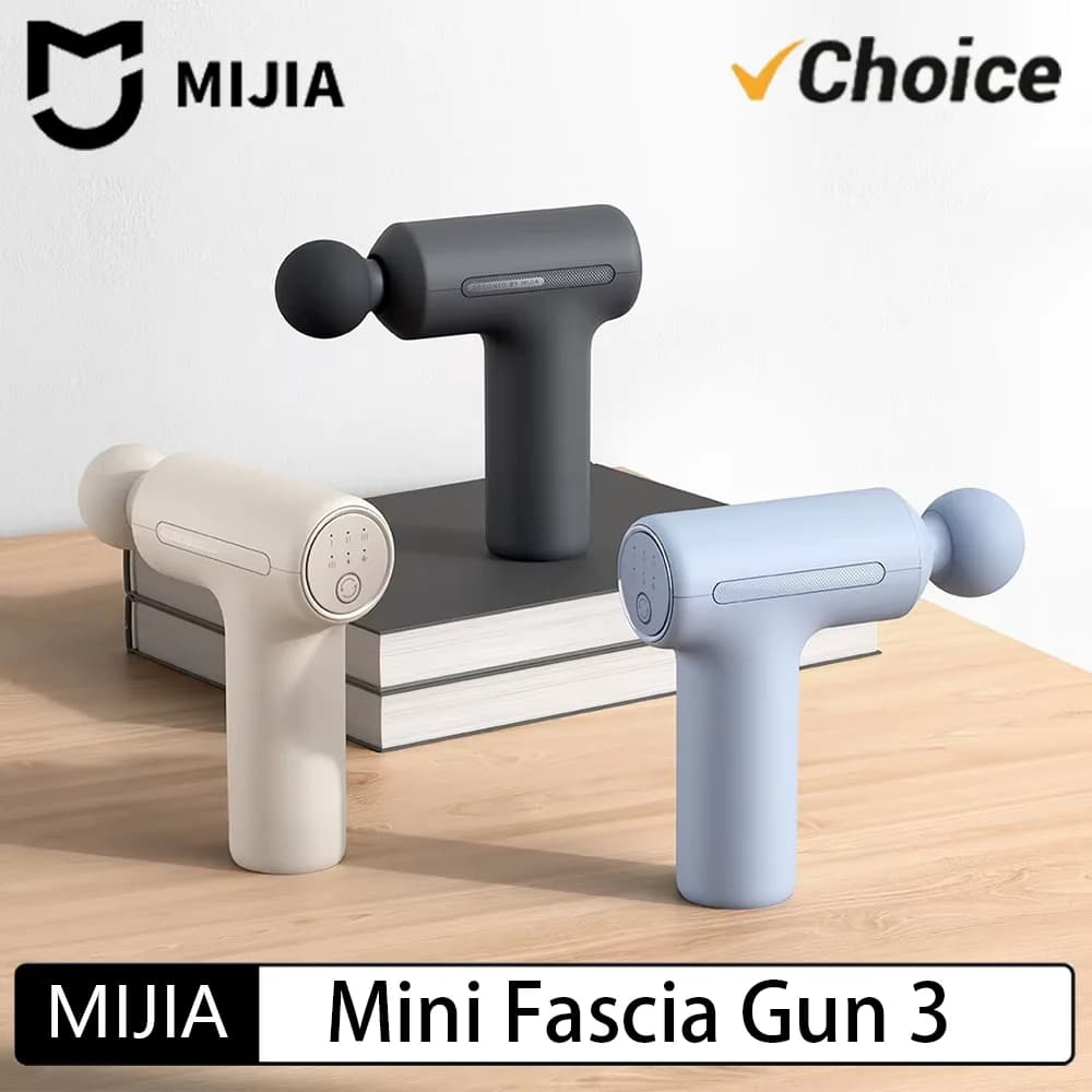 New Mijia Mini Muscular Massage Gun 3, Portable, Silent Brushless Motor, 3 Massage Heads, Body Relaxation, Type-C CN