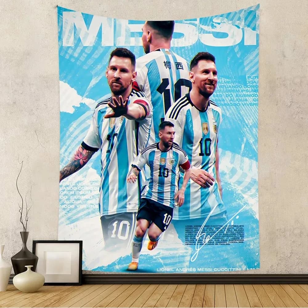 Sfondo per Festa di Compleanno con Stampa di M-Messi, Decorazioni per Tavolo Torta, Banner per Servizio Fotografico