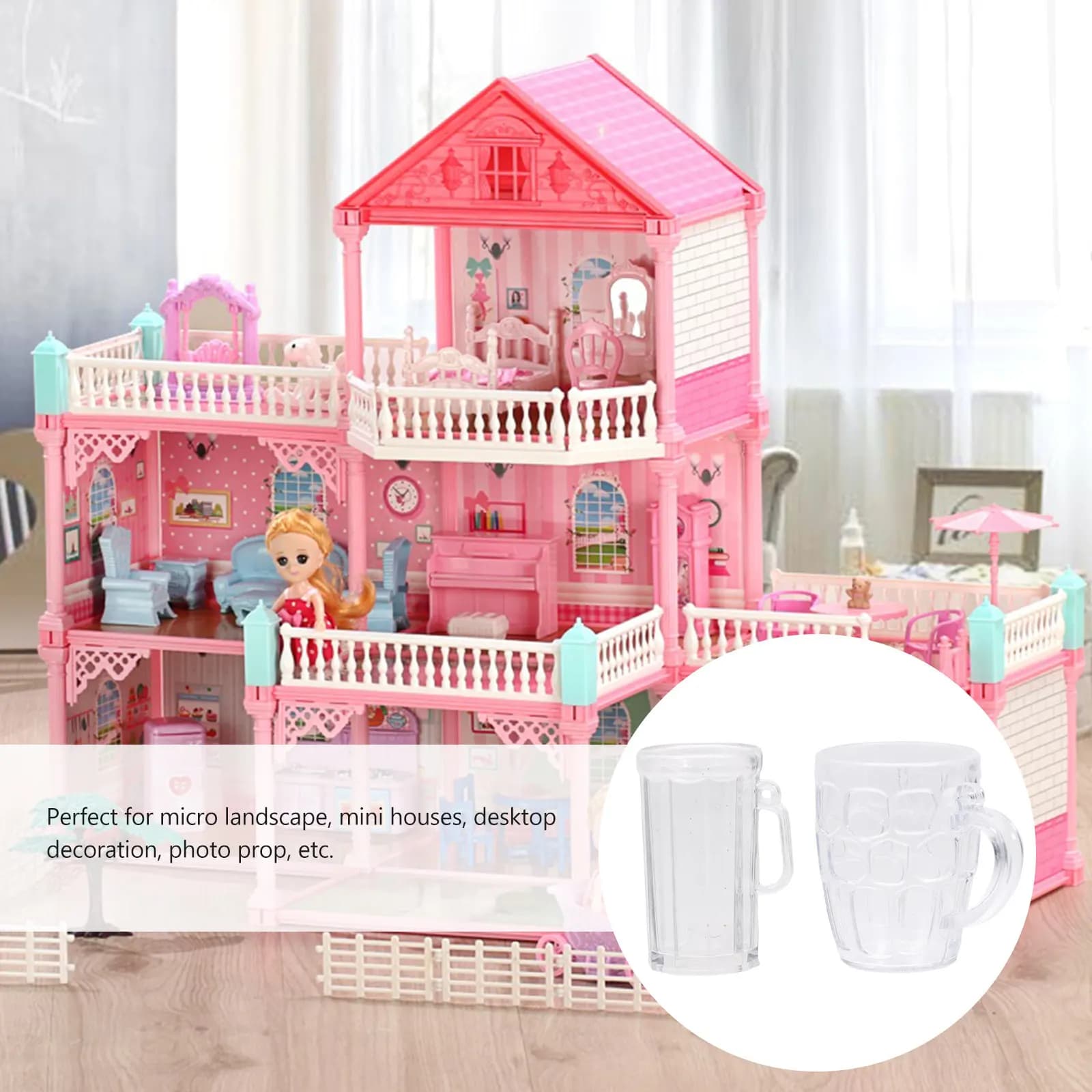 24 Mini Bicchieri da Birra dall'Aspetto Realistico, Decorazione per Mini Casa, Micro Paesaggio, Decorazione da Scrivania, Accessori per Fai da Te