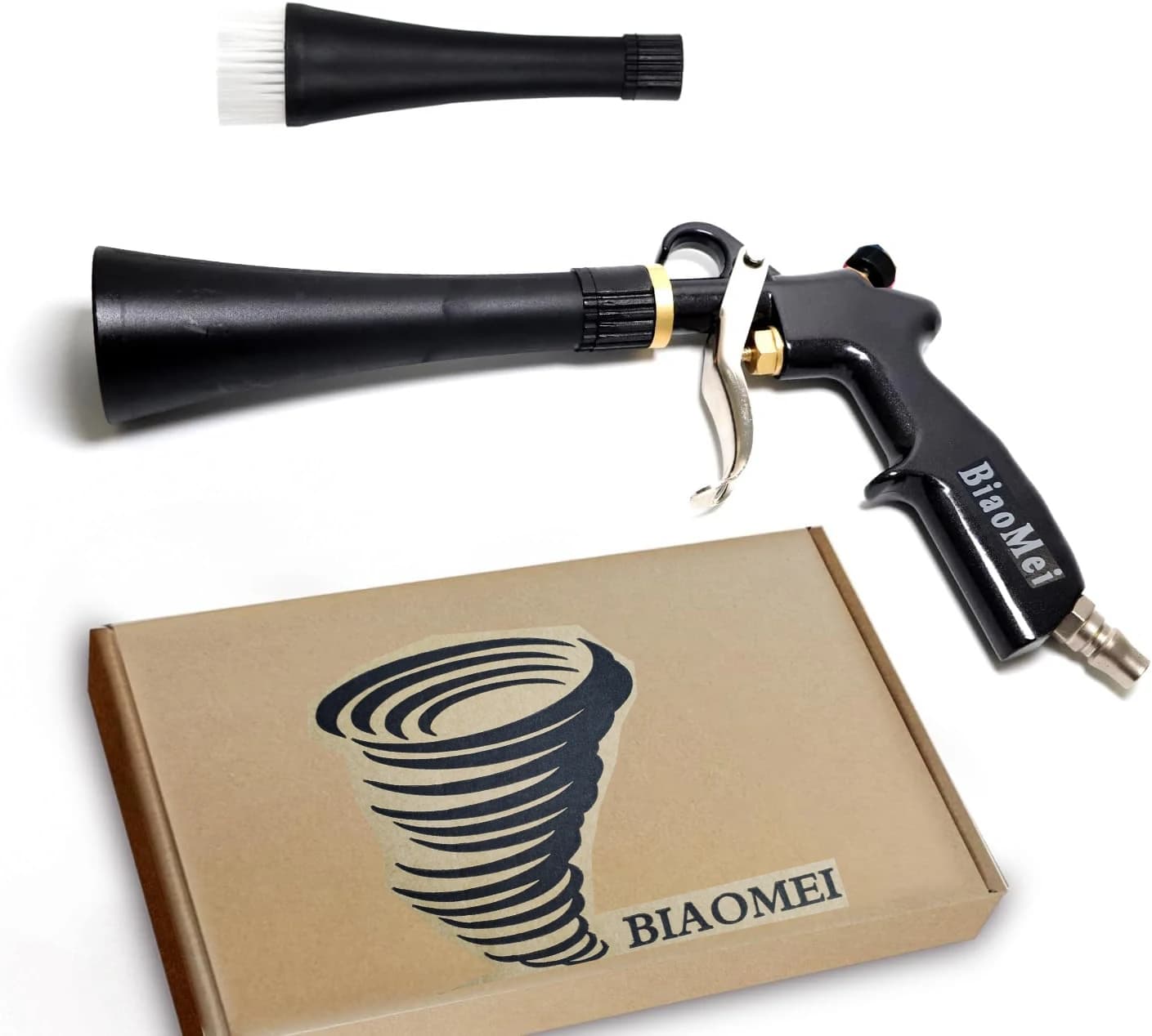 Tornador Pistola ad aria compressa per la pulizia degli interni dell'auto Pistola Tornado Strumento di pulizia dei dettagli dell'auto ad alta pressione con ugello