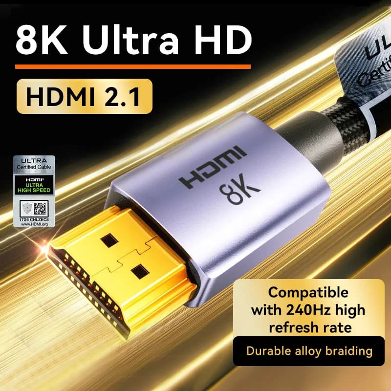 Cavo Llano 8K HDMI 2.1 8K/60Hz 4K/240Hz 2K/240Hz Ultra HD ad alta velocità 48Gbps per monitor portatile PC PS4 Progetto Switch Audio