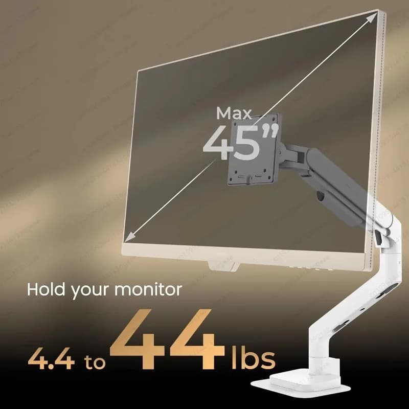 Table support with support for monitor with gas spring for heavy loads for LCD 13" to 45" with USB and stock availability