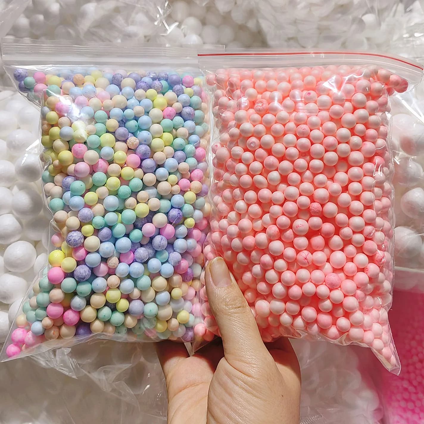 13g/bag 7-9mm Macarons Light Colours Pastel Foam Beads Colorful Polystyrene Foam Balls Styrofoam Mini Beads Balls For DIY Slime