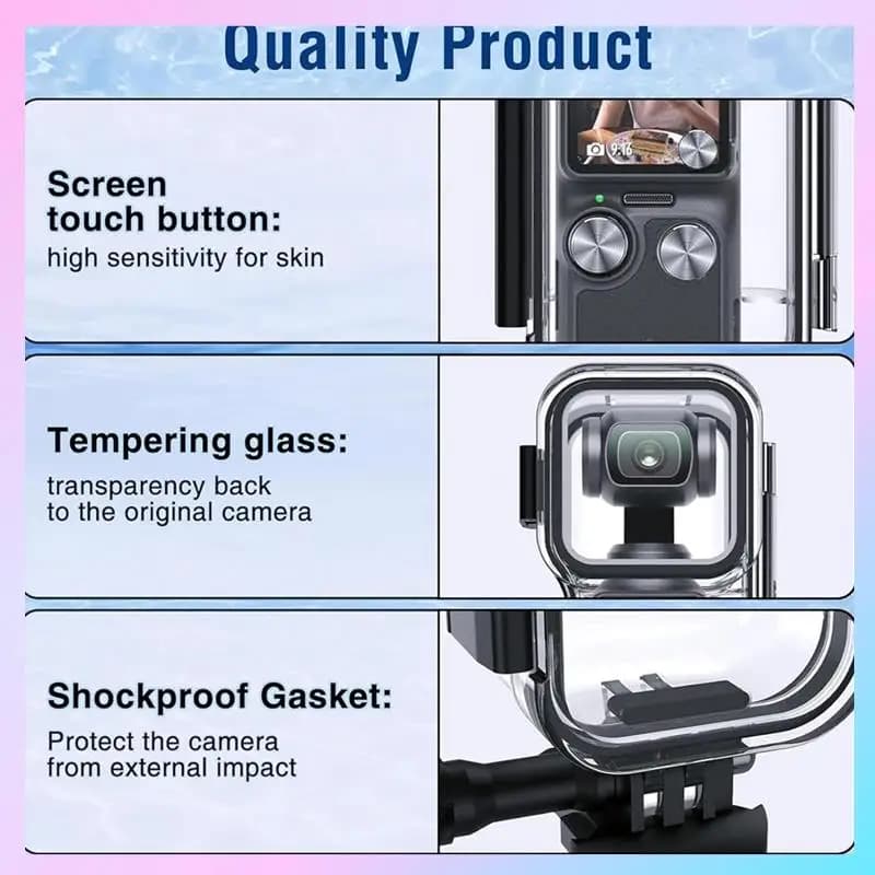 T23C Dive Case for DJI OSMO Pocket 3 Action Camera, diving protective case, 45M underwater photography parts