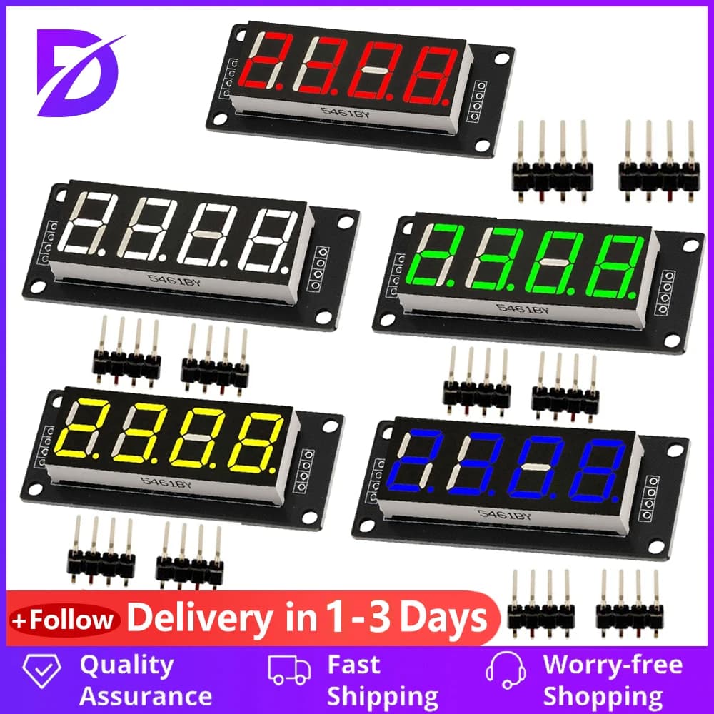 Module TM1637 0.56" 0.56 inch 7 segments Digital Display Tube 4/6 digit LED Module for Arduino Red Green Blue White